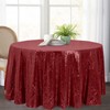 HMQIANG Burgundy Sequin Tablecloth 120" Round Sparkly Burgundy Drape Table