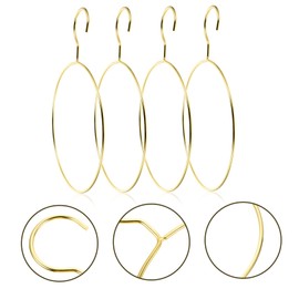 BUGUUYO 4 x Scandinavian Scarf Rings Hangers Robust Metal Hanger for Scarves Ties and Belts Multifunctional Clothes Hanger for Cupboard Wardrobe