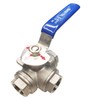 1/2" NPT Female T-Type Ball Valve with Heavy Duty Blue