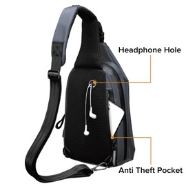 MAYMOONER Sling Bag for Men women Anti Theft One Strap Motorcycle Backpack Sling Tactical Chest Bag Daypack Crossbody Sling Backpacks for Casual Travel Hiking Diving Outdoor Sports Grey