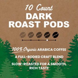Vermont Coffee Company, Organic Dark Roast Coffee, K-Cup Single-Serve Compostable Coffee Pods, 10CT, Made in the USA