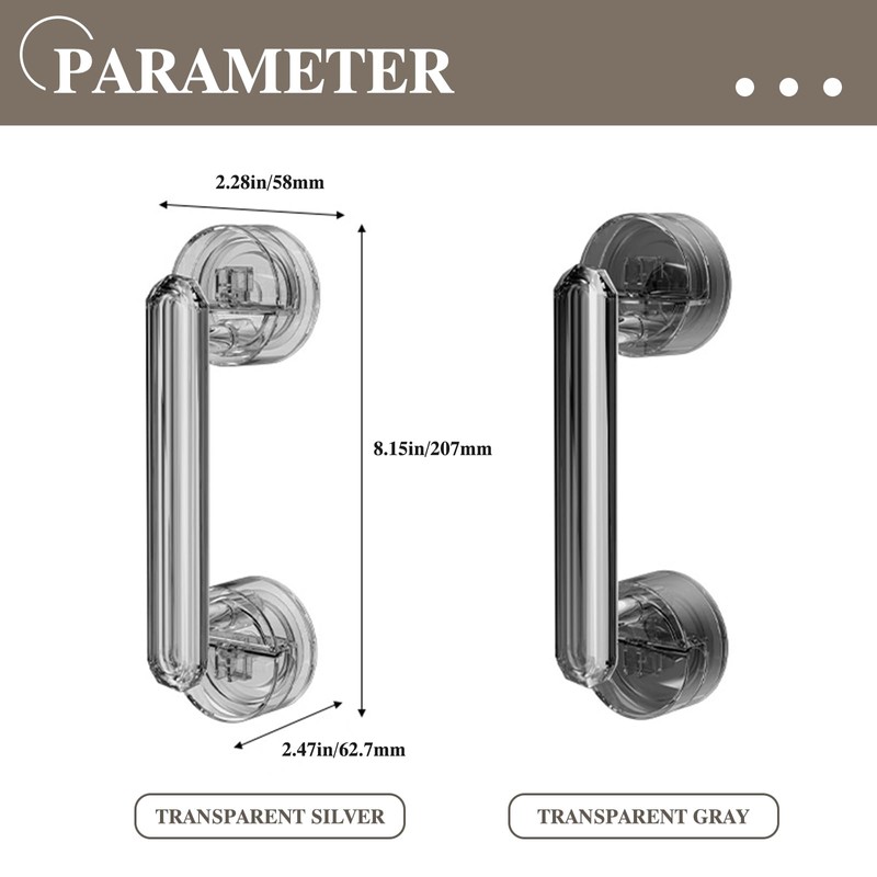 Tyothimm Suction Cup Door Handle, Waterproof Suction Cup Handle, Transparent
