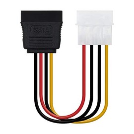 Brightium 16cm SATA Power Cable with 4 Pin Molex Male to SATA - Ideal for connecting hard drives and optical drives that require a Molex connector.