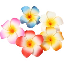 10 Pcs Colorful 7cm Hawaii Hawaiian Plumeria Hair Clips Beach Flower Headpieces for Wedding Party, Hair Styling Accessories