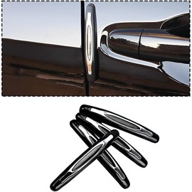 4PCS Car Door Edge Guards Protector, Vehicle Side Door Self Adhesive Anti-Scratch Strip, Automotive Body Anti-Collision Protector Cover Trim Guard, Universal for SUV Pickup Truck - Color: Black