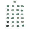 25pcs Rune Stones Set Hand Carved Polished Green Aventurine Portable
