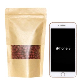 SumDirect 50 STK 12 x 20 cm Braune Papier Beutel Mit Sichtfenster, Papietütchen Kraftpapier mit Boden für Die Verpackung von Kaffee,Tee Lebensmittel