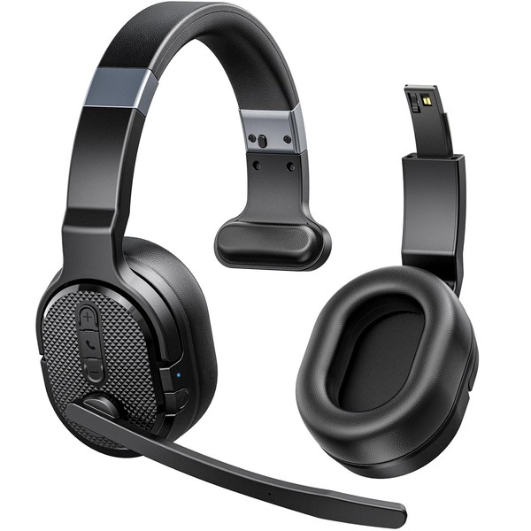 COSMUSIS Trucker Bluetooth Headset, Wireless Headsets with Noise Cancelling Microphone,
