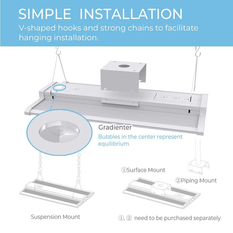 HYPERLITE LED Linear High Bay Light Ceiling Mount 2 Pack