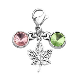 CHOORO Sorority Gifts Graduation Gift Zipper Pull Alpha Kappa Alpha Paraphernalia Graduation Jewelry (Leaf & Pink & Green Zipper Pull)