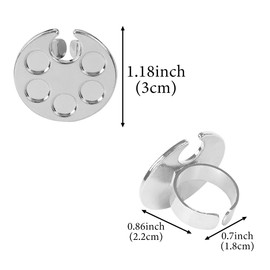 4 Pack Mini Nail Paint Art Palette Finger Rings Metal Manicure Palette Tools Makeup Palettes