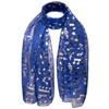 Basic Sense Music Note Foiled Light Weight Scarf, Royal Blue