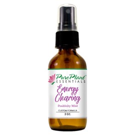 PurePlant Essentials 100% Pure Energy Clearing - Positivity Mist Organic and Wild Crafted Essential Oils Blend - 2 Ounce