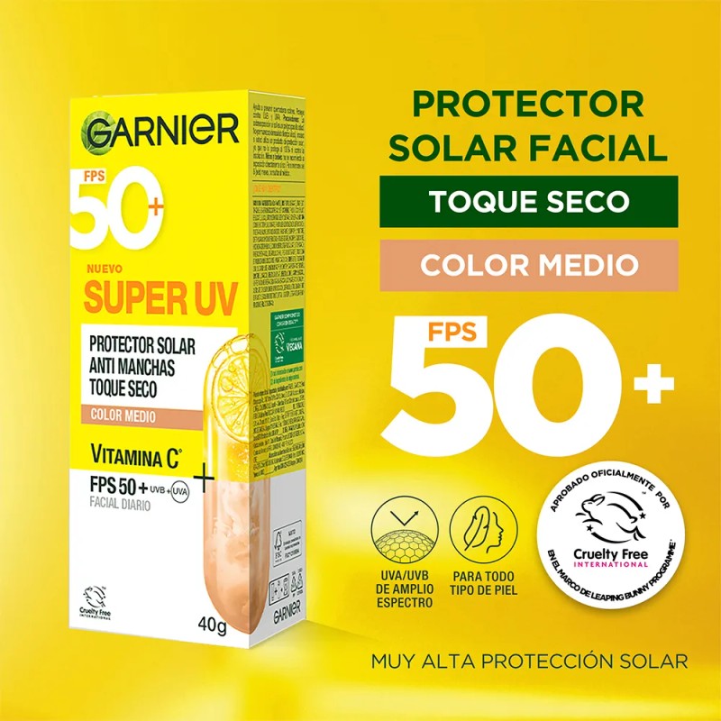 Protector Solar SuperUV Toque Seco Garnier, 40ml