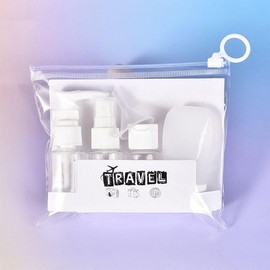 Portable Travel Refillable Cosmetic Empty Bottles Airplane Black/ONE 3ea