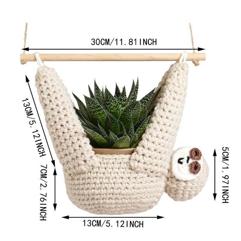 QUINTRA Flower Pots Sloth Gift, Sloth Hook, Suitable for Succulent