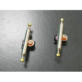 Leefai G3 Professional Fingerboard Trucks with Inverted Kingpin and Single Axles and Pivot Cups -Plating Baseplate (Black, 32MM)