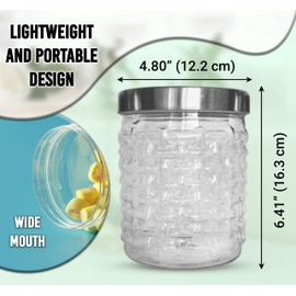 KANSY Plastic Storage Jars with screw top Silver lids - Food Storage Canisters Containers for Kitchen Use, Airtight Refillable BPA Free Round Clear, Hardware Store (1.7L, Pack of 3)