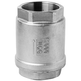 3/4" NPT Female WOG1000 Check Valve, Stainless Steel Vertical Check Valve, Spring Loaded In-line Low Cracking Pressure, CF8M, 1Pcs