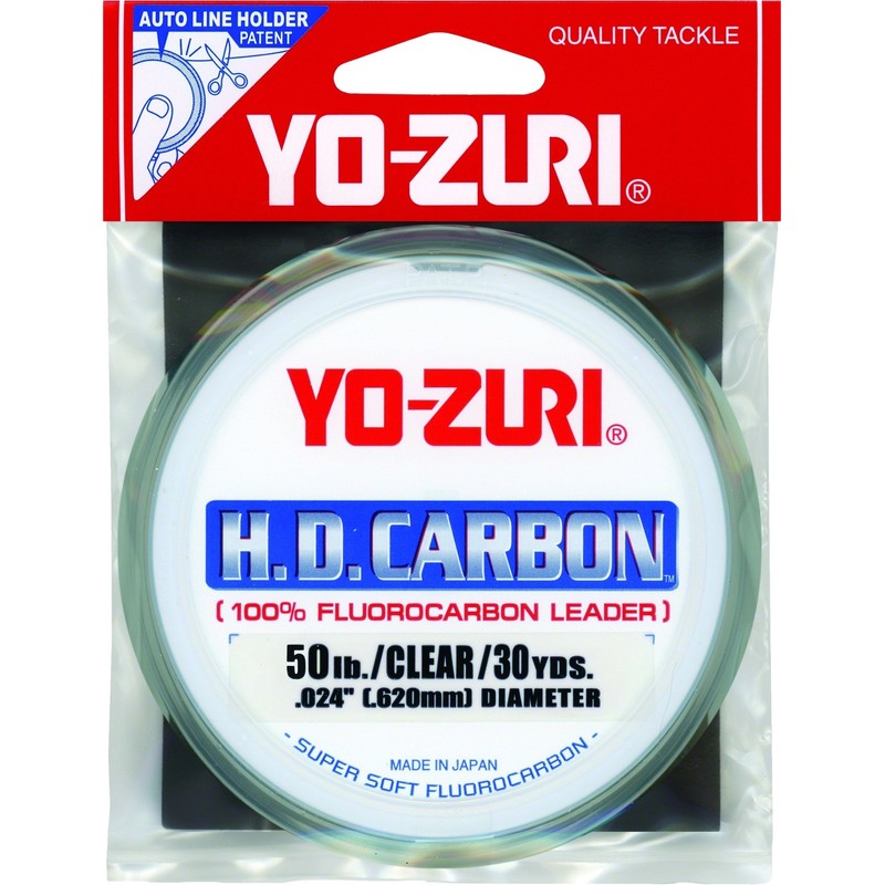 Yo-Zuri H.D. Carbon Fluorocarbon Leader Line, Clear, 50-Pound/30-Yard