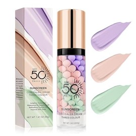 Prebase De Maquillaje Hidratante 3 En 1, Sérum Facial Corrector De Color, Prebase Iluminadora En Un Solo Paso Para Unificar El Tono De La Piel,...    
