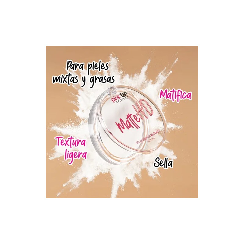 Pink Up, Polvo Compacto Hd, Matificante, Pieles Mixtas