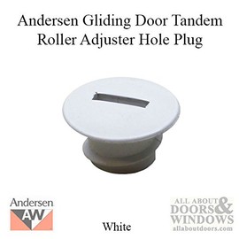Hole Plug, Andersen PSII Gliding Doors - Tandem Roller Adjuster - White
