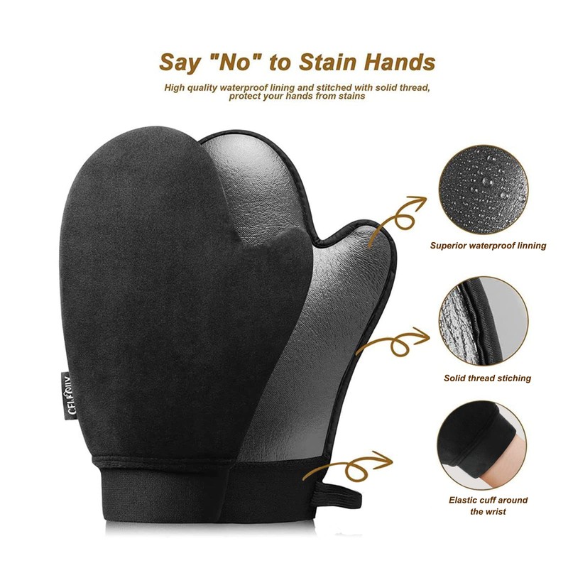 CeleCily Fake Tan Mitt Applicator - Self Tanning Mitt Set