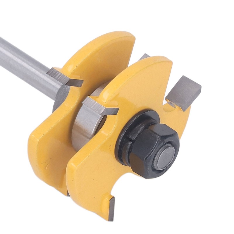 2Pcs Tongue and Groove Cutter 3 Teeth 1/4inch Shank T