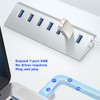 USB 3.0 Splitter Aluminum Alloy Hub 7-in-1 Docking Station for