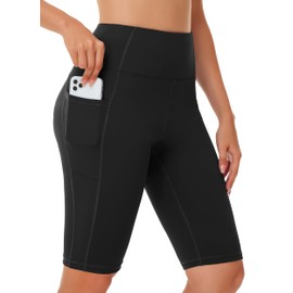 MIVEI Women's High Waisted Long Swim Shorts - 12" Tummy Control Swim Capris Bottoms Pant Swimwear Board Shorts with Liner