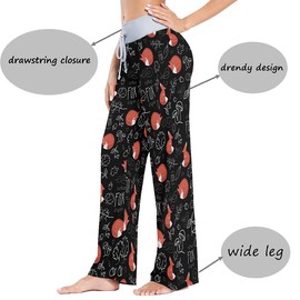 Women's Pajama Pants Forest Fox Sleepwear Lounge Pajama Bottoms Black S