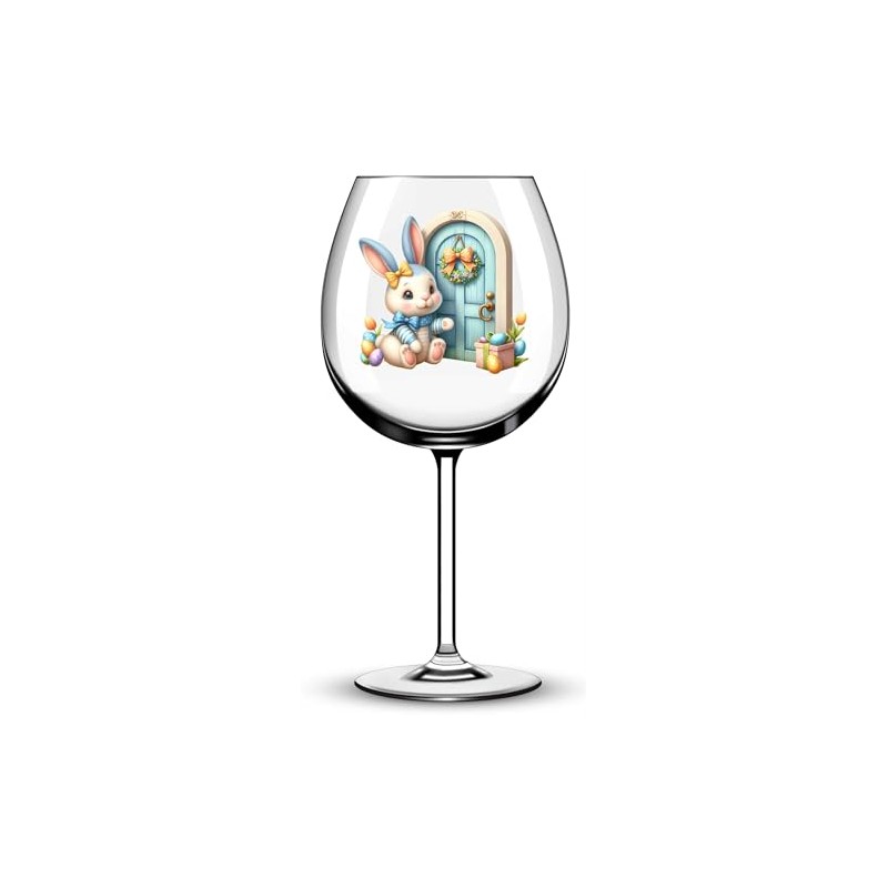 x12 Cute Rabbit Easter Bunny Glass Vinyl Decal Stickers Colour
