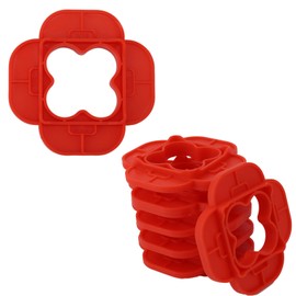 6pcs Deck Board Clamps Spacers, Red 4-in-1 Multi-Size Decking Plastic Spacer Tool with 4 Thicknesses 1/16" 1/4" 3/16" 5/32" for Composite PVC Hardwood & Pressure Treated Decking