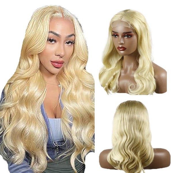 Weeybay 4x4 HD Transparent Lace Front Wigs #613 Blonde Body