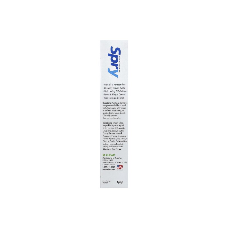 Spry, Fluoride Free Toothpaste, Peppermint, 5 oz (141 g)