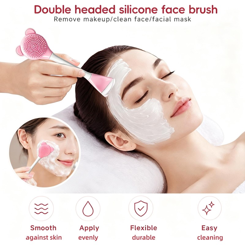 Skincare Tools Set with Facial Cleansing Brush, Ice Roller &