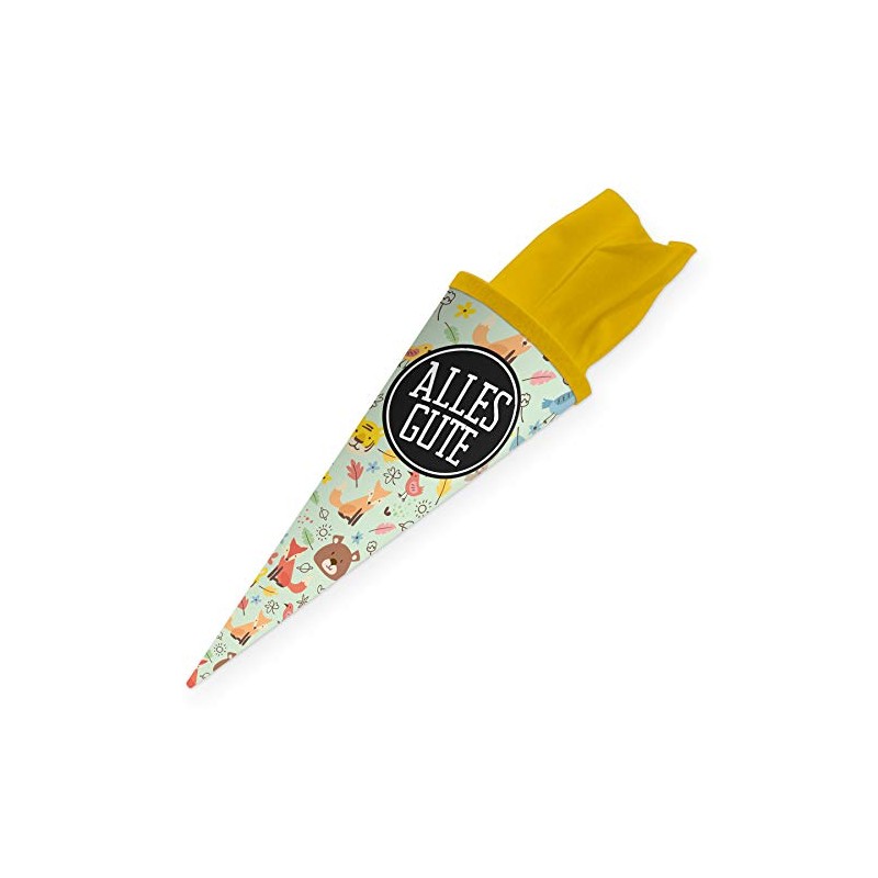 itenga sibling school cone - 35 cm, animals, animal pattern,
