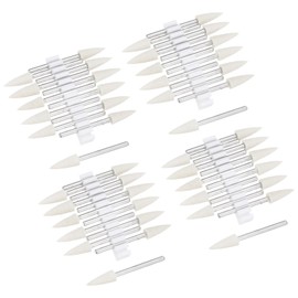QUARKZMAN 6 mm Wool Felt Mounted Tips Conical Polishing Bits Cutter Polishing Wheels with 1/8 Inch Shank 48 Pieces