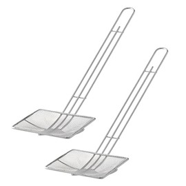 OCS Parts Square Fine Mesh Strainers | 2-Pack | 5-Inch | Long Handle Oil Skimmer for Deep Fryers with Hanger Hole for Easy Storage | Dishwasher Safe