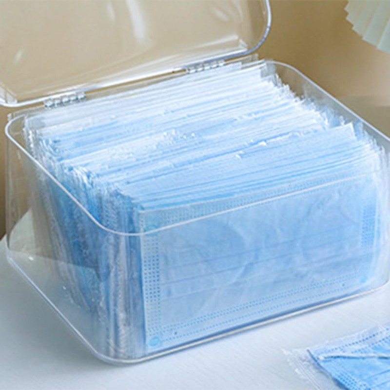 KUNLONGSKY Makeup Face Mask Organizer Dust-Proof Large Capacity Desktop Storage