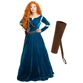 DAZCOS US Size Adult Princess Cosplay Costume Renaissance Medieval Dress with Quiver (Medium)