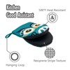 Owl Cute Green Teal Mini Silicone Oven Mitts, Heat Slip