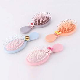 Lovely Character Band Portable Colorful Mini Hair Brush Frog Green 2ea