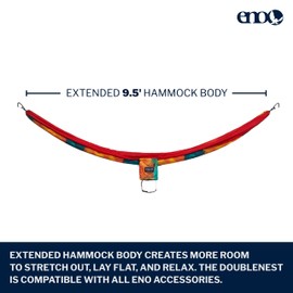 ENO DoubleNest Hammock - Lightweight, Portable, 1 to 2 Person Hammock - for Camping, Hiking, Backpacking, Travel, a Festival, or The Beach - Tie Dye/Red