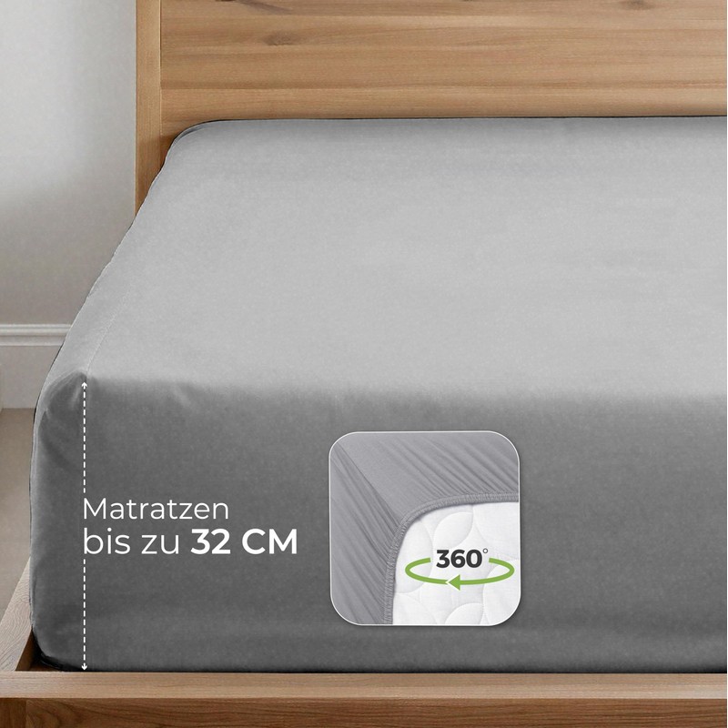 Dreamzie Premium Fitted Sheet 140 x 200 cm to 160