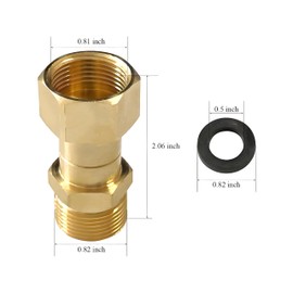 Pressure Washer Rotating Joint 360 Degree Rotation Prevent Hose Knotting 14mm M22 Copper With Washer