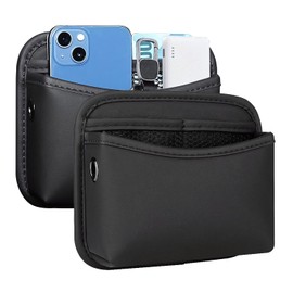 SOOPII Car Seat Side Storage Pocket, PU Leather Small Organizer, Multifunctional Console Side Organizer Bag for Phone,Keys, Sunglass and Wallet (2Pack,Black)