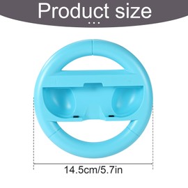 Lyreh 2pcs Steering Wheels for Switch 2, Portable Ergonomic Game Racing Steering Wheels Practical Accessories for Switch 2 Controller (Orange, Blue)