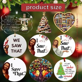 I Saw That Jesus Ornament，Funny Christmas Ornament, Gag Gifts for Home Decor, Hanging Decor for Christmas Tree Decoration for Men Women
